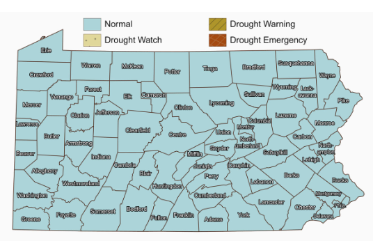 Drought Map of Pennsylvania