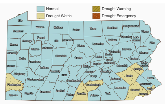 Drought Map of Pennsylvania