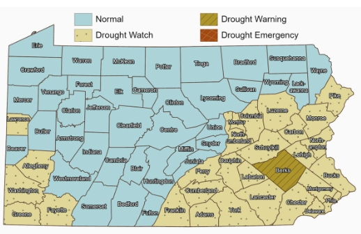 Drought Map of Pennsylvania