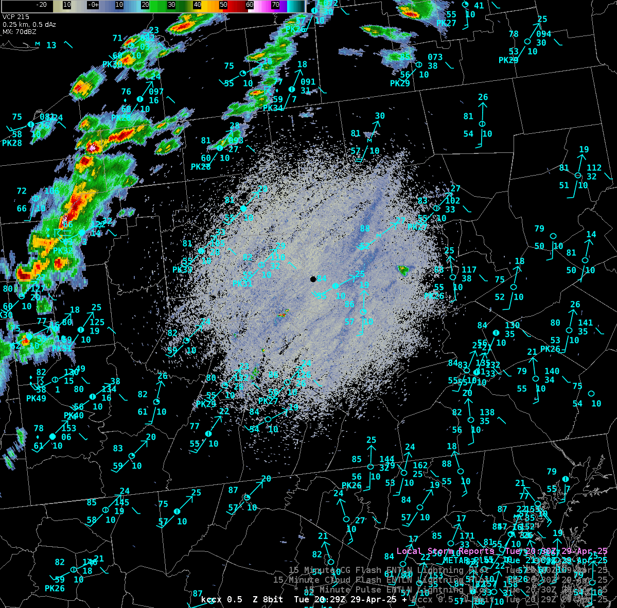 KCCX Reflectivity Loop