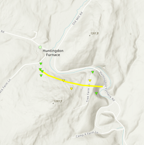 close up map of damage area