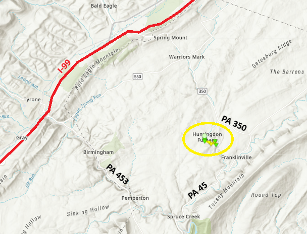 wide map of damage area