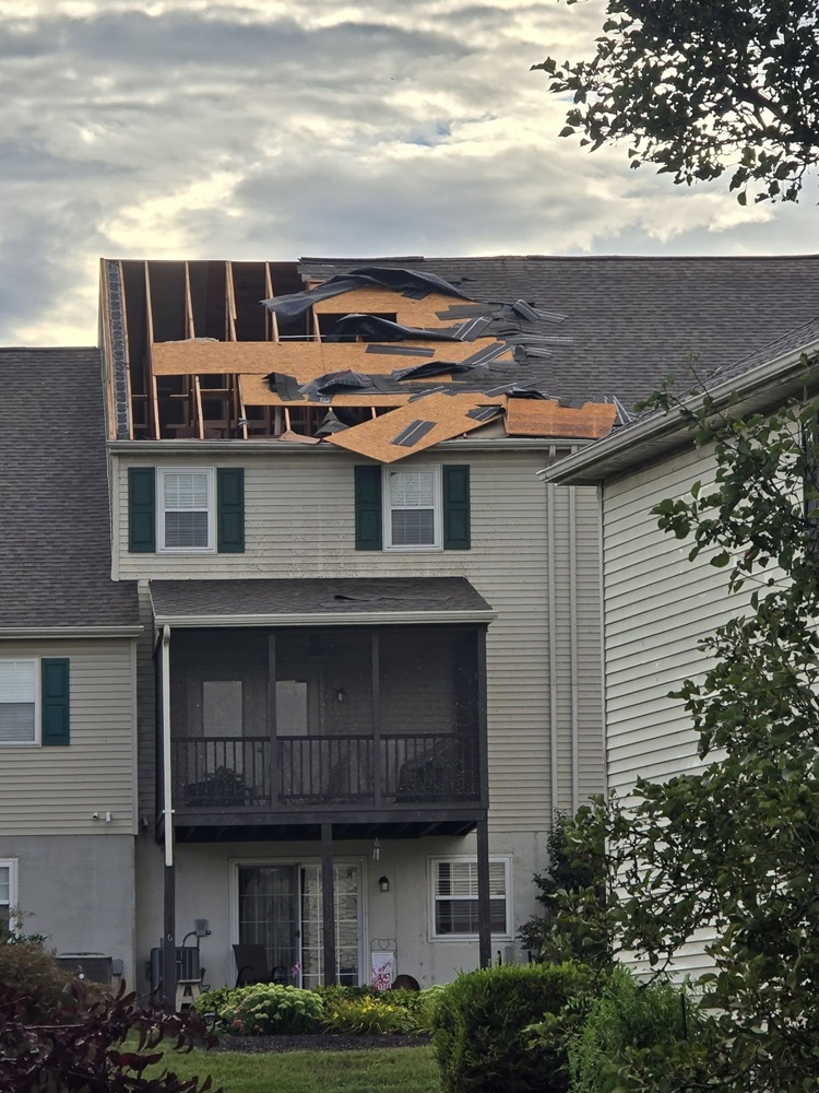 roof damage at townhomes
