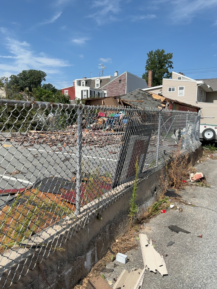 damage collected along a fence