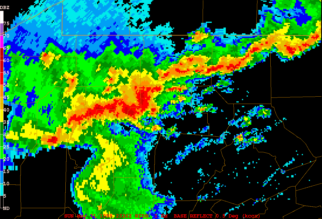 KCCX 2326Z 31 May 1998 Reflectivity