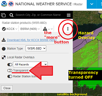 choose options for a single radar site