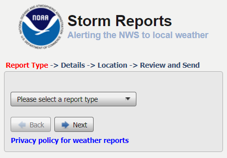 Text Snow/Rain Reports
