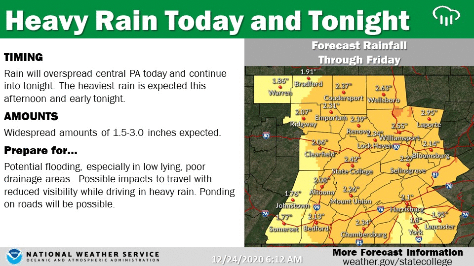 Weather story leading up to the storm