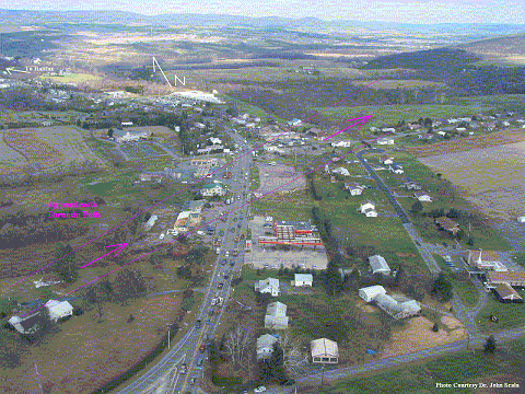 Picture of damage around Routes 147 and 225 from the air (Photo courtesy Dr. John Scala).