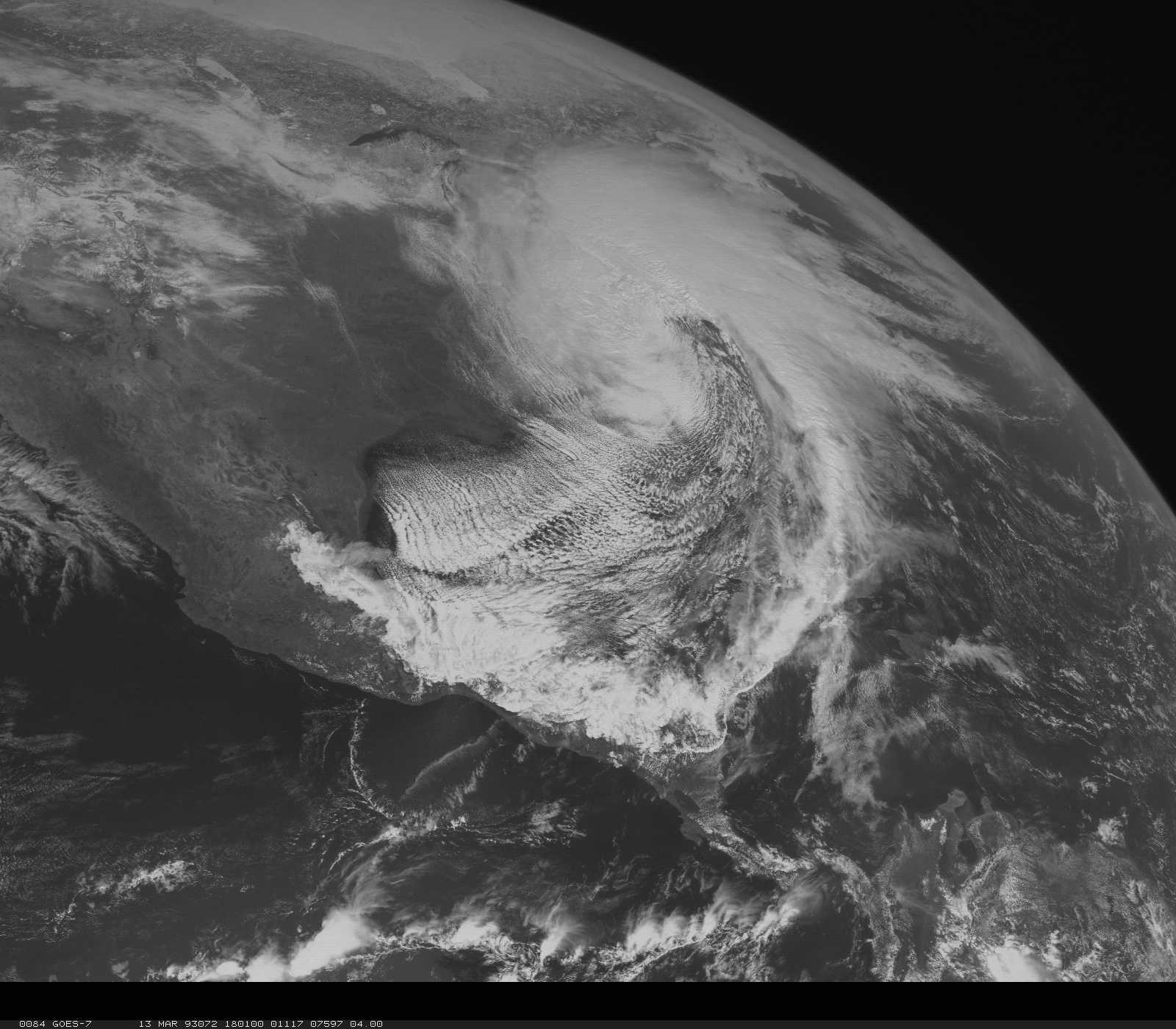 Visible Satellite Image 1800Z 13 March 1993