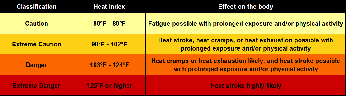 heat stress/illness descriptions