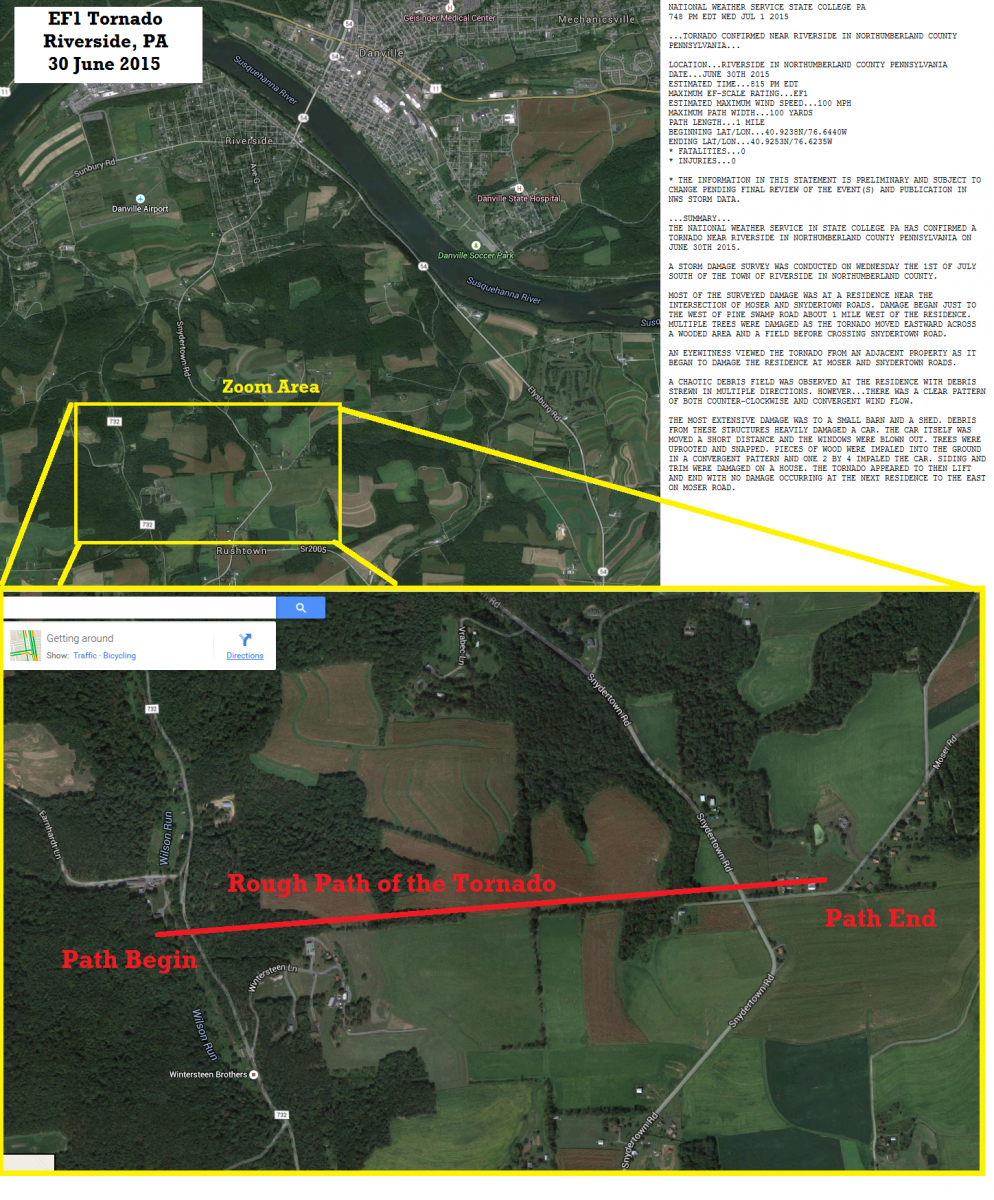 Riverside Tornado Area Map