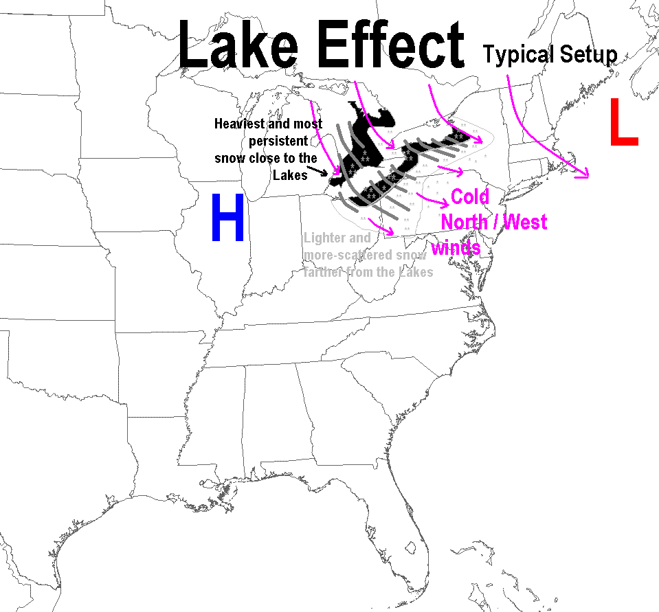 lake effect snow depiction