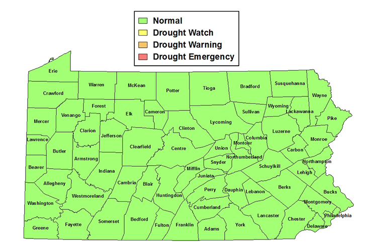 Current PA State DEP Drought Declarations