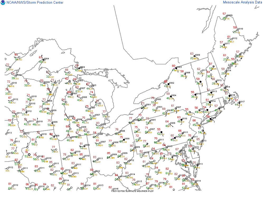 Surface Map 1700 UTC