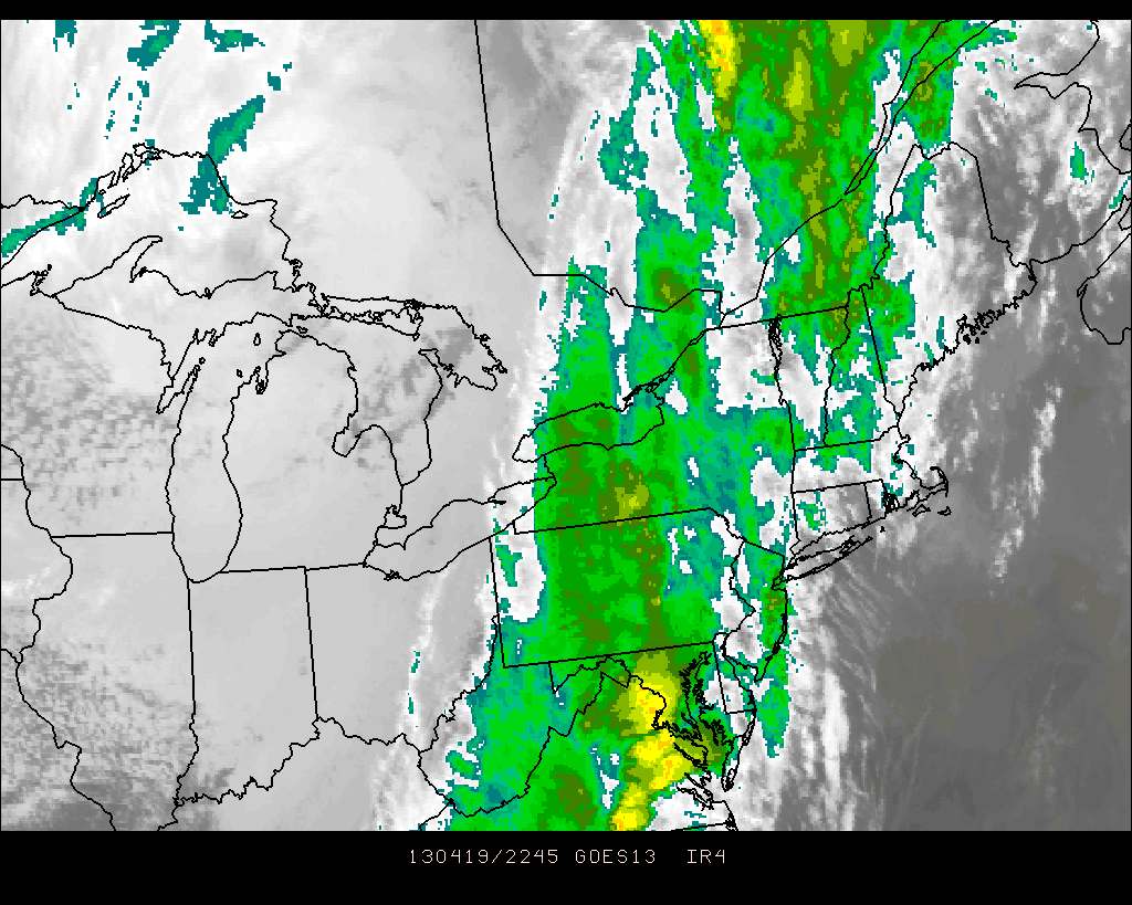 IR Satellite image 6:45 pm