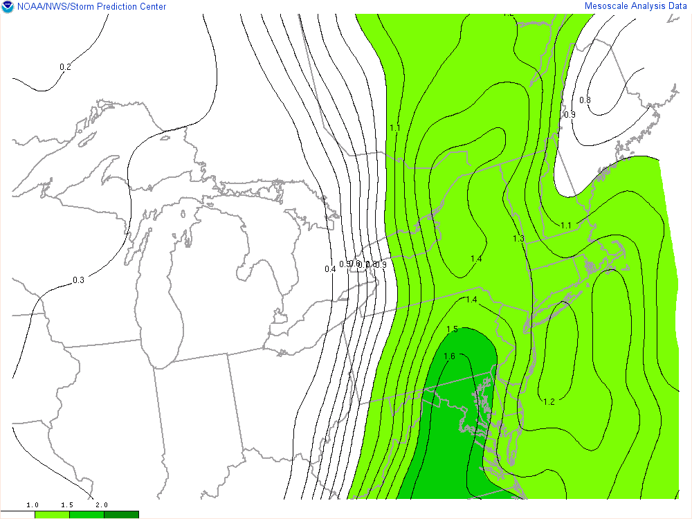 Precipitable Water 6:00 pm