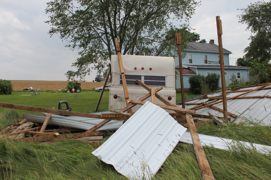 Damage to shed and camper