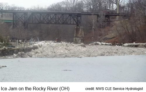 Ice Jam on Rocky River (OH)