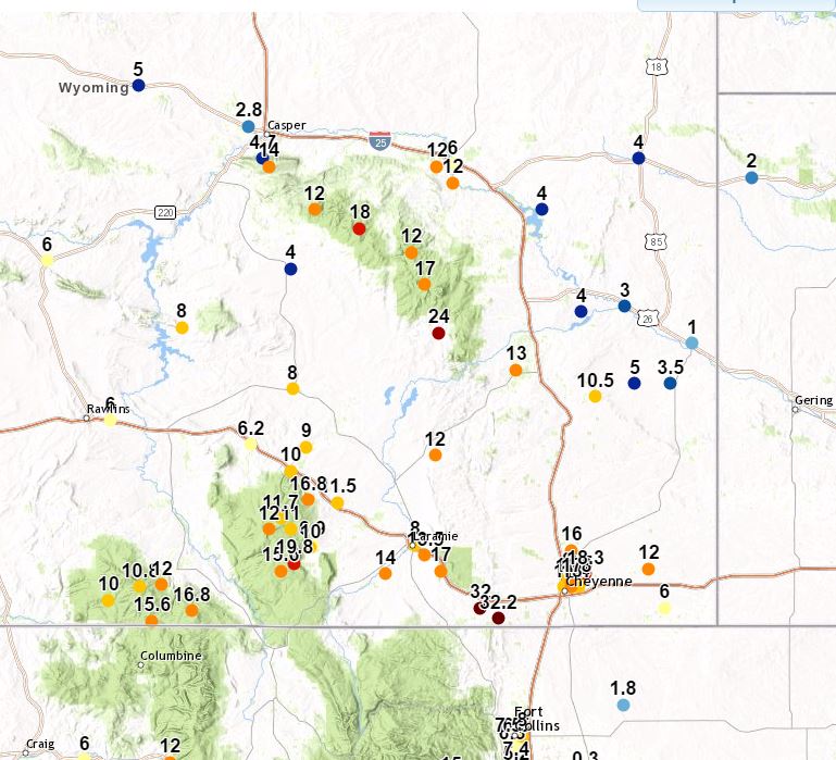 snow lsr map