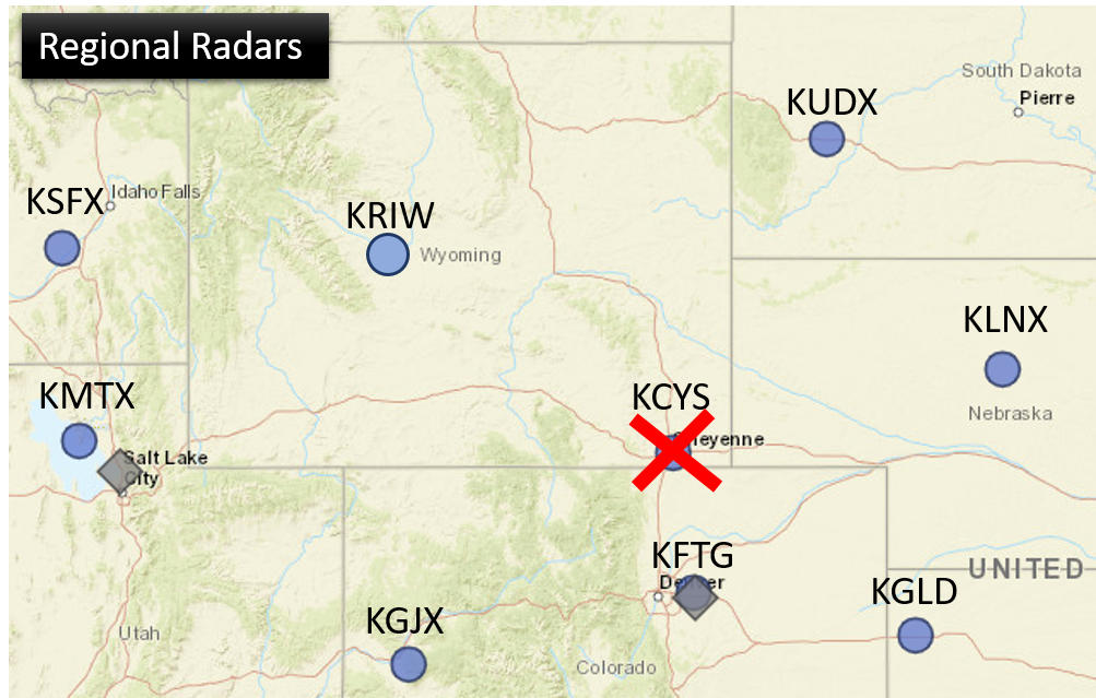 Radar Coverage Map - Link to Radar Display Page