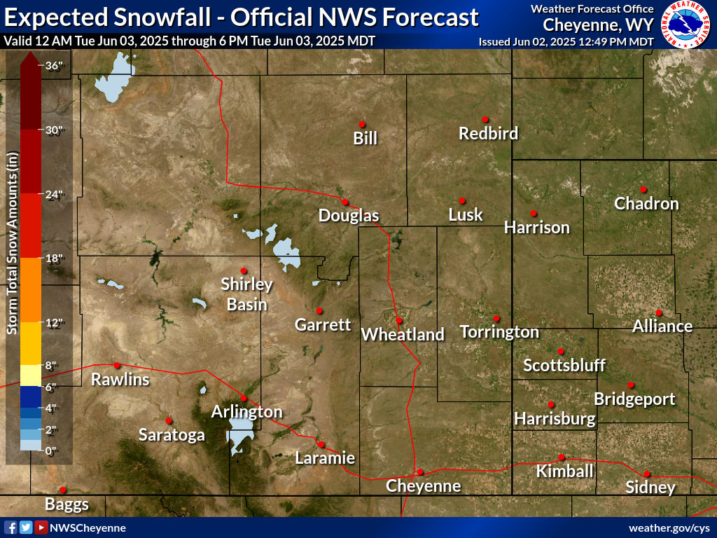 Expected Snowfall - Official NWS Forecast
