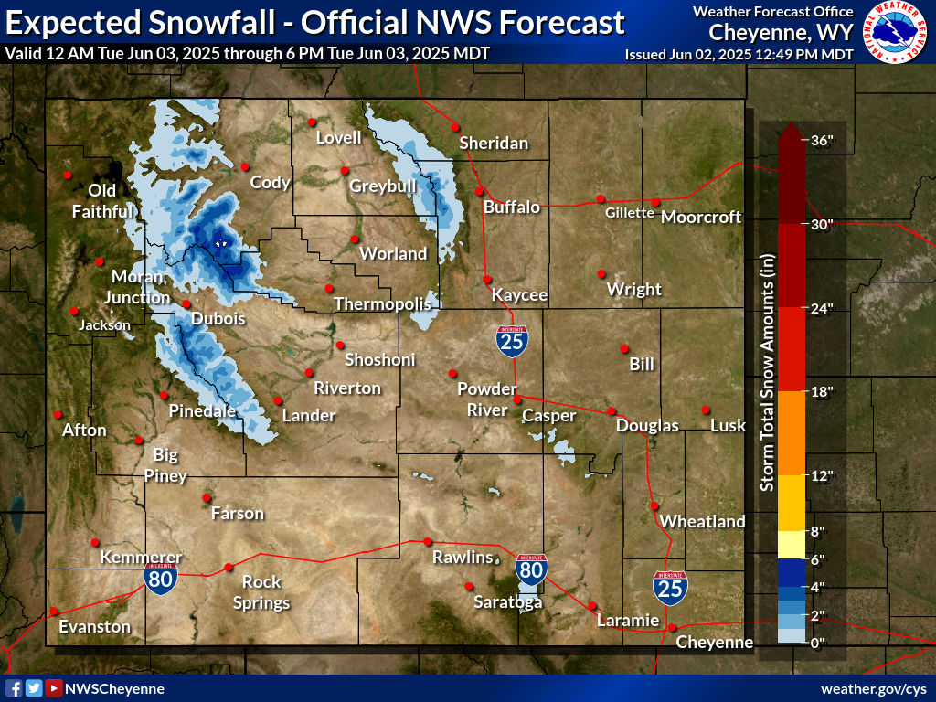 Expected Snowfall - Official NWS Forecast
