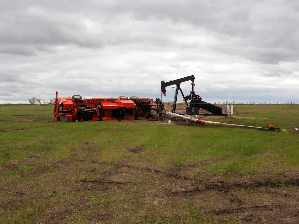 An oil rig was damaged near the Quivira National Wildlife Refuge in Stafford county