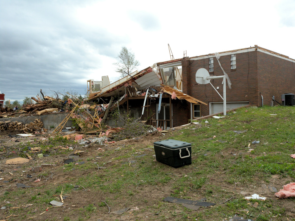 The backside of the house north of St. John in Stafford county