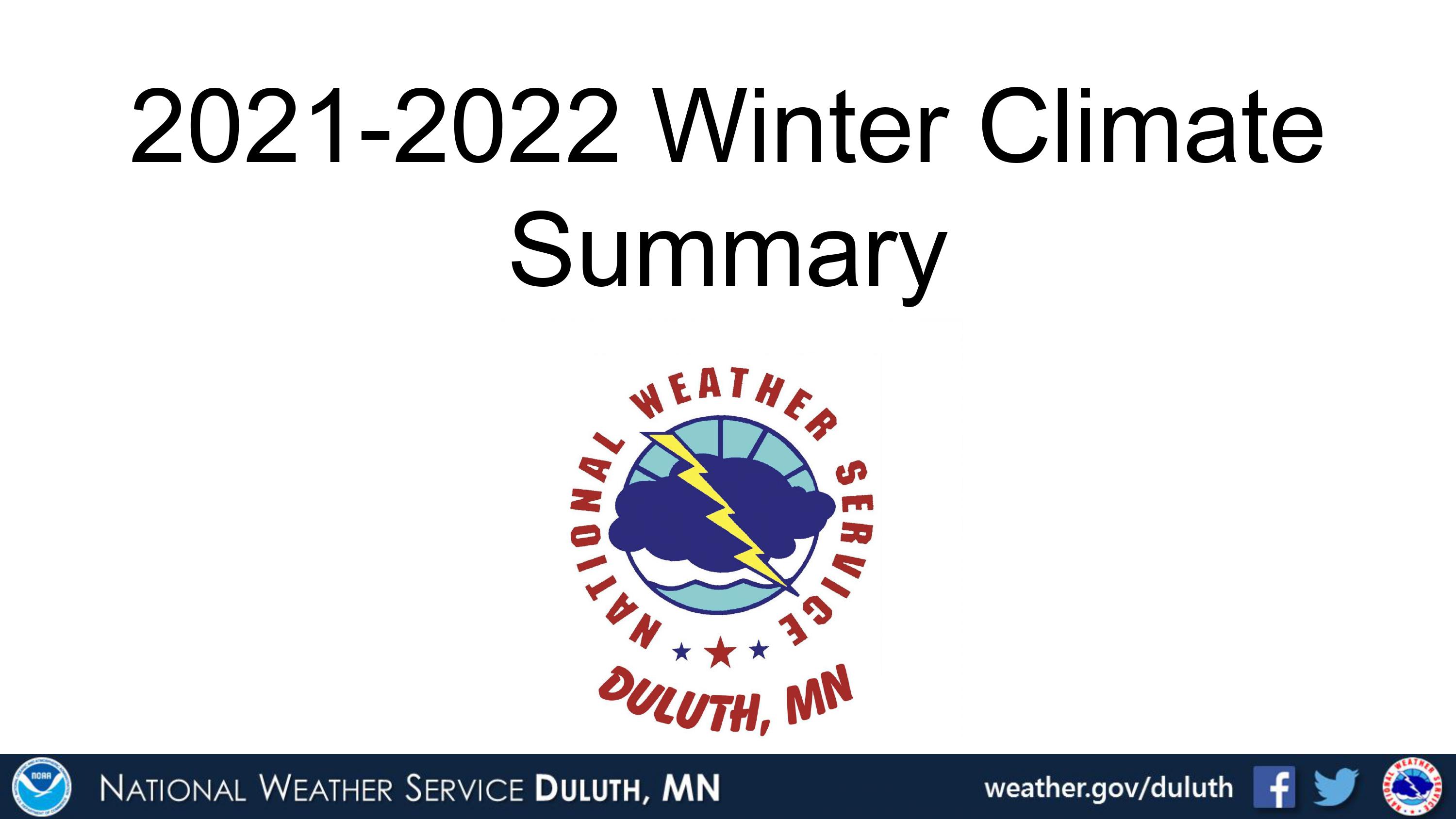2021-2022 Winter Climate Summary