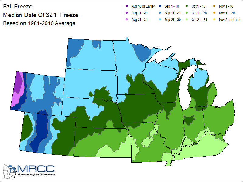 Northland Fall Freeze Dates