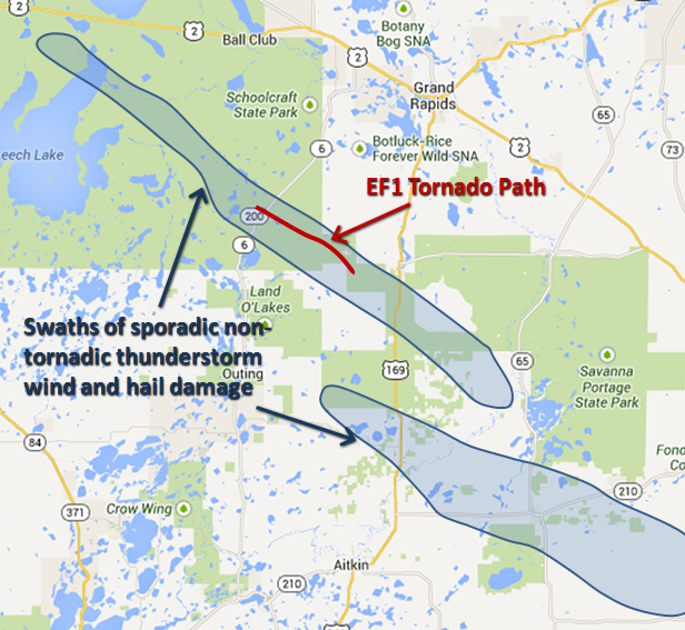 Track Map Including Wind and Hail Damage (Figure 2)