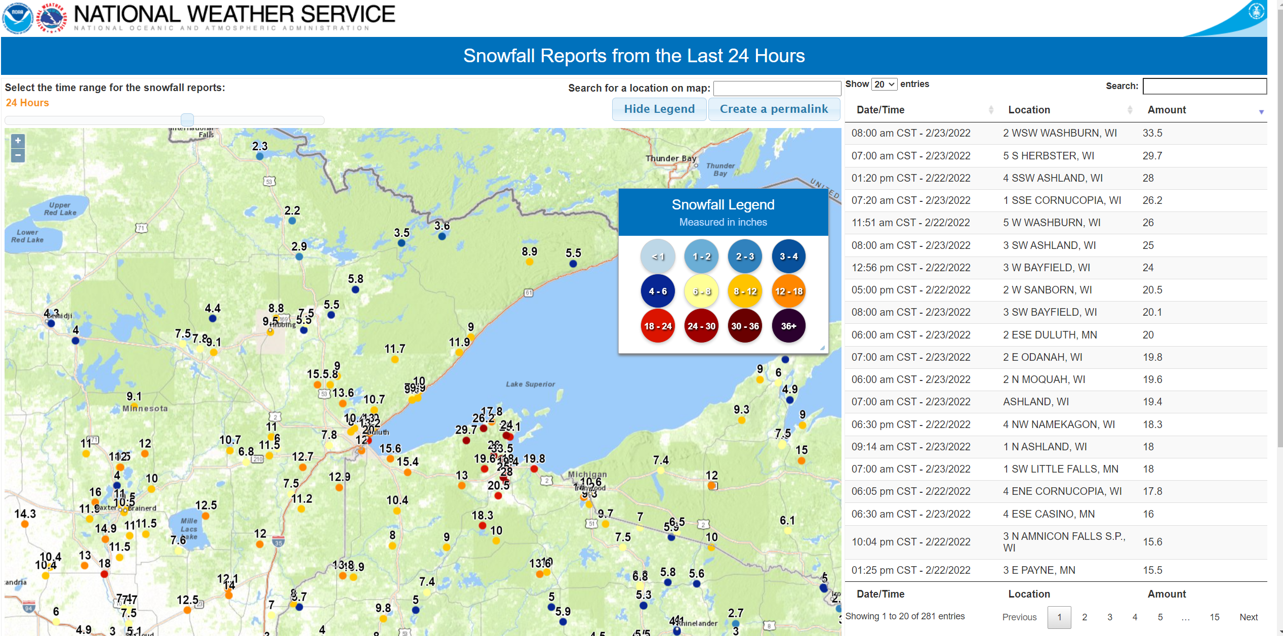 Snowfall Map