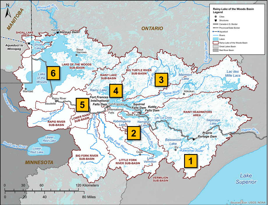 A map of the Rainy River Basin 