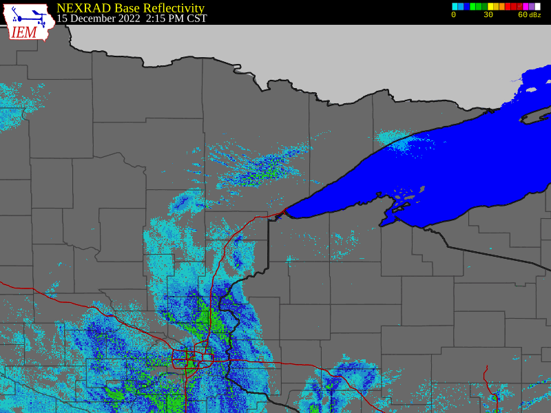 Radar Loop for lingering snow 2pm Thursday, December 15th to 6pm Friday December 16th