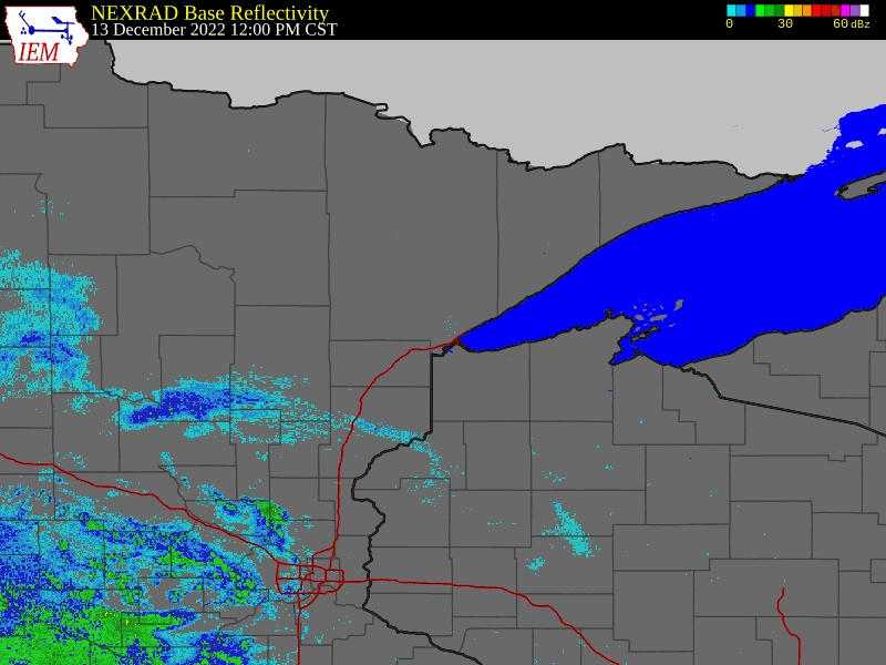 Radar Loop, noon Tuesday December 13th until 7pm Wednesday December 14th