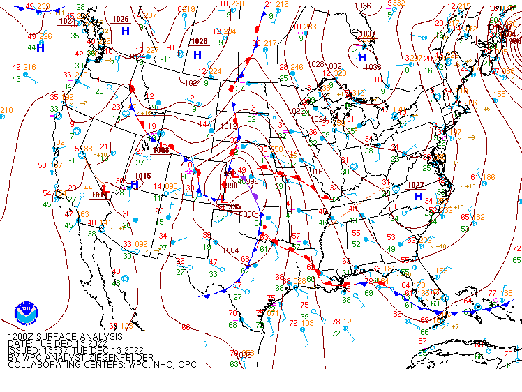 Surface analysis December 13/12z - 17/12z Environment