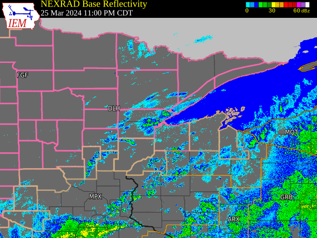 Radar Imagery from March 25th at 11 PM to March 27th at 7 AM