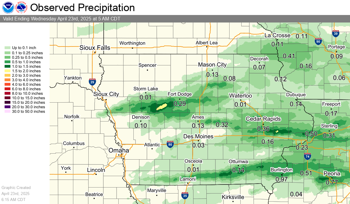 Previous 24 Hours of Precip