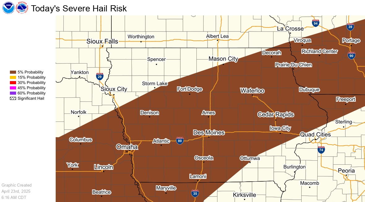 SPC Day 1 Hail Outlook