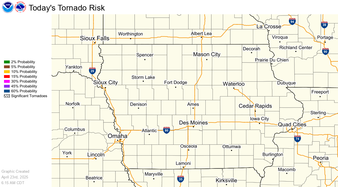 SPC Day 1 Tornado Outlook