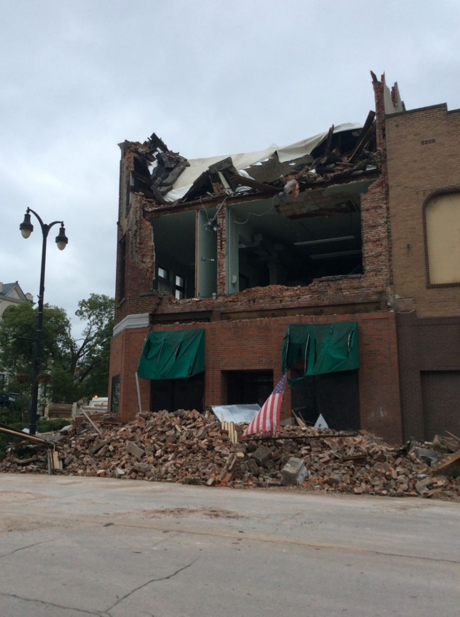 Brick Building Wall Collapsed