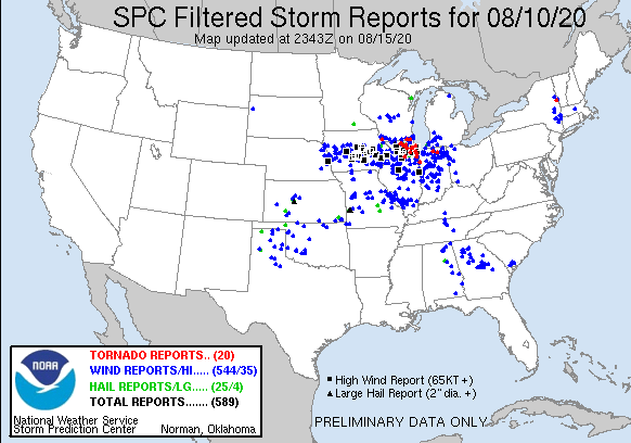 August 10, 2020 Storm Reports