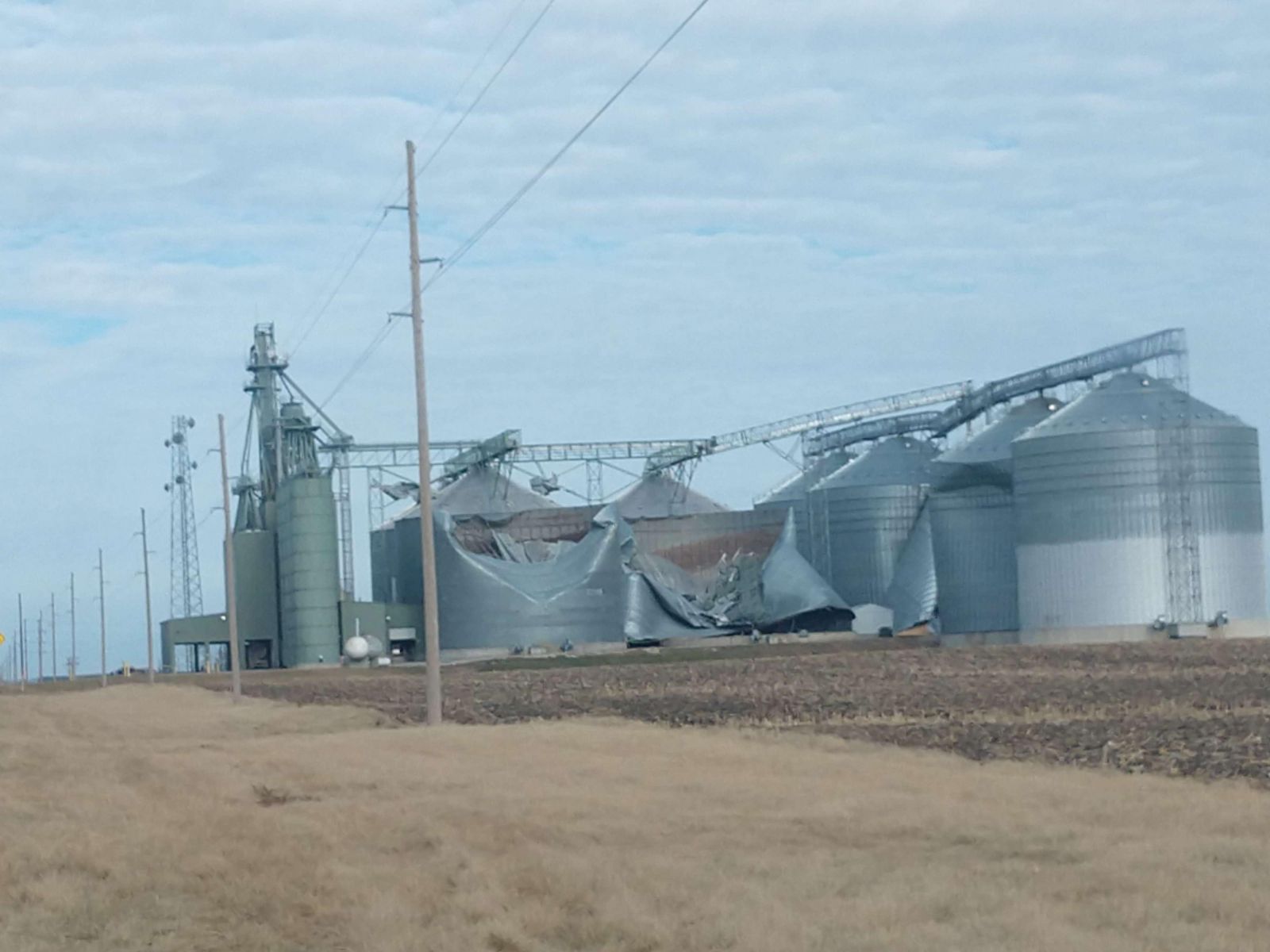 Grain bin damaged