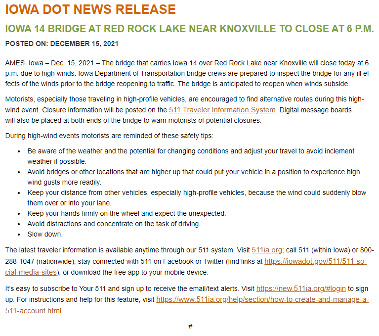 IA14 Closure