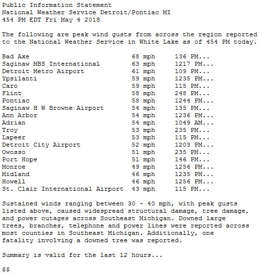 Public Information Statement