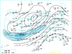 500 MB chart from 7 am EST, April 11, 1965; click on image to enlarge