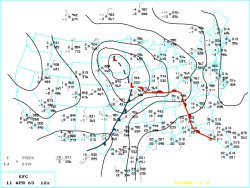 Surface chart from 7 am EST, April 11, 1965; click on image to enlarge