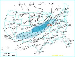500 MB chart from 7 pm EST, April 11, 1965; click on image to enlarge