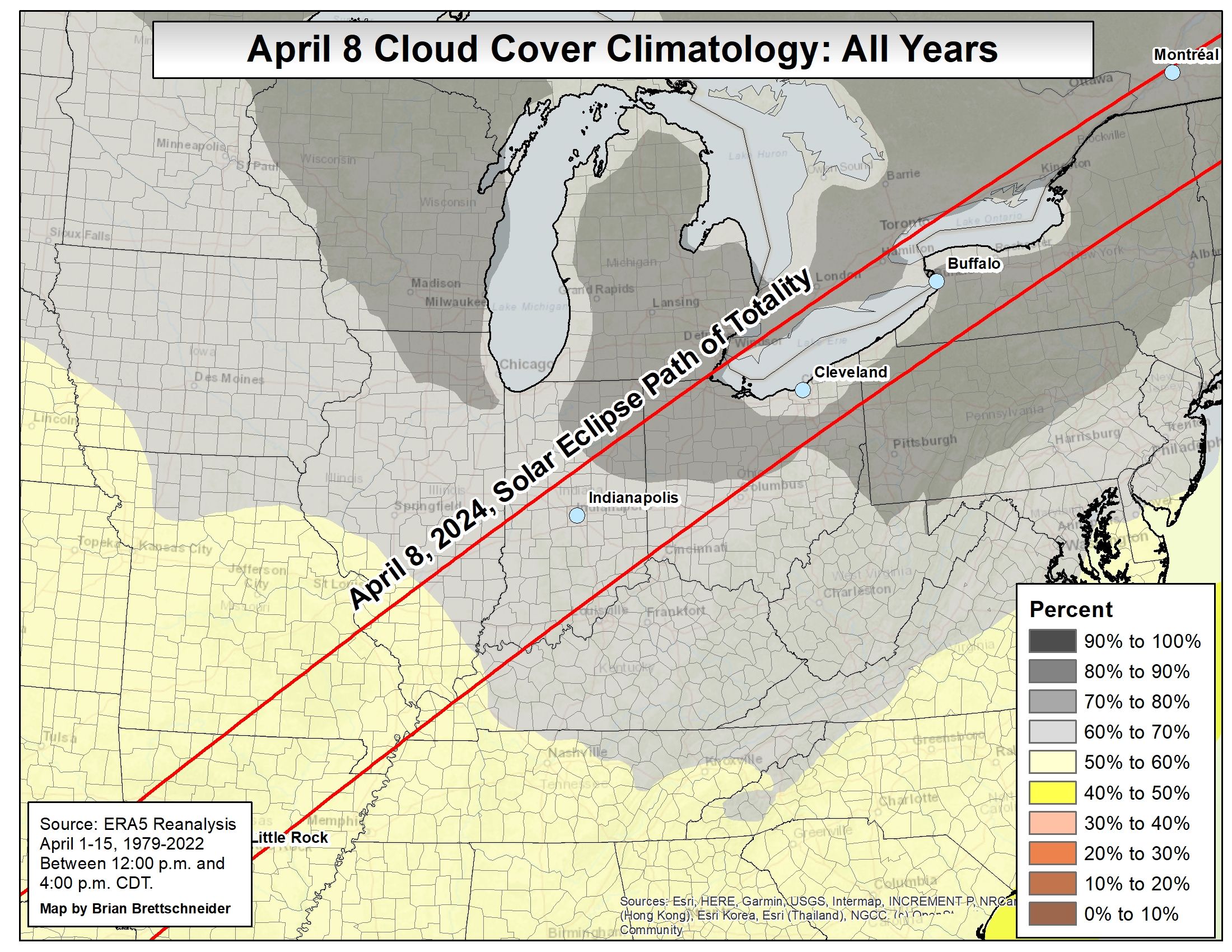 Cloud climatology for all years